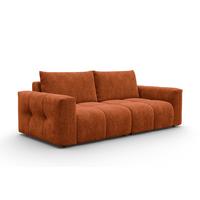 SOFA VERONA 3-Sitzer, Orange - Schwarz/Orange, Holz/Textil (224/83/110cm) - Courtois Laville