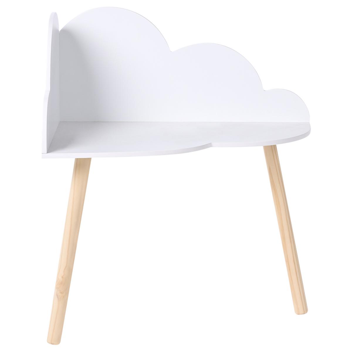 KINDERTISCH und Stuhlset Weiß Cloudy - Hellbraun, Holzwerkstoff (65/77/26cm) - Beliani