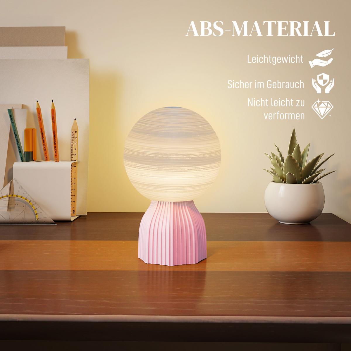 TISCHLAMPE ABS Weiß - Weiß, Kunststoff (15/15/27.5cm) - HOMCOM