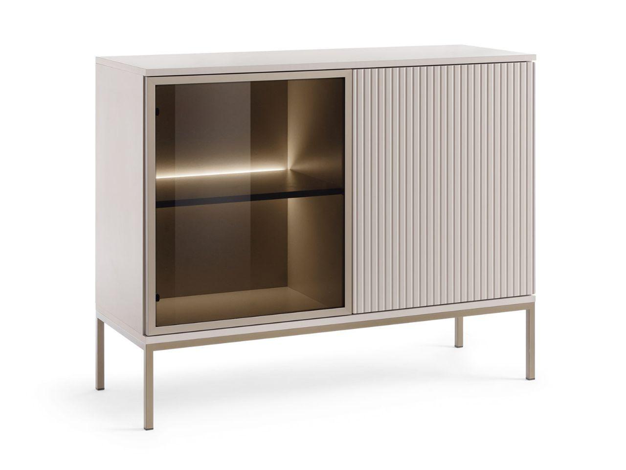 KOMMODE Kaschmir 104/83/39 cm Deo - Kaschmir/Champagner, Glas/Naturmaterialien (104/85/39cm) - Graingold