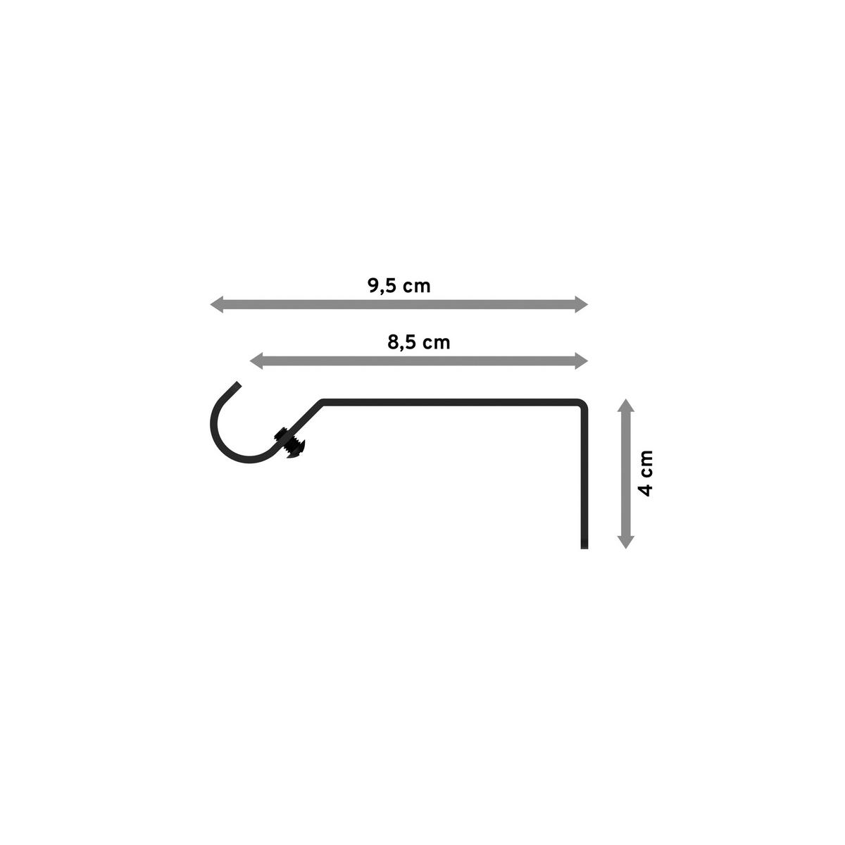TRÄGER FÜR GARDINENSTANGEN 16 mm Ø, Olymp 1-läufig, Schwarz - Schwarz, Metall (10/5.2/1.6cm) - INTERDECO