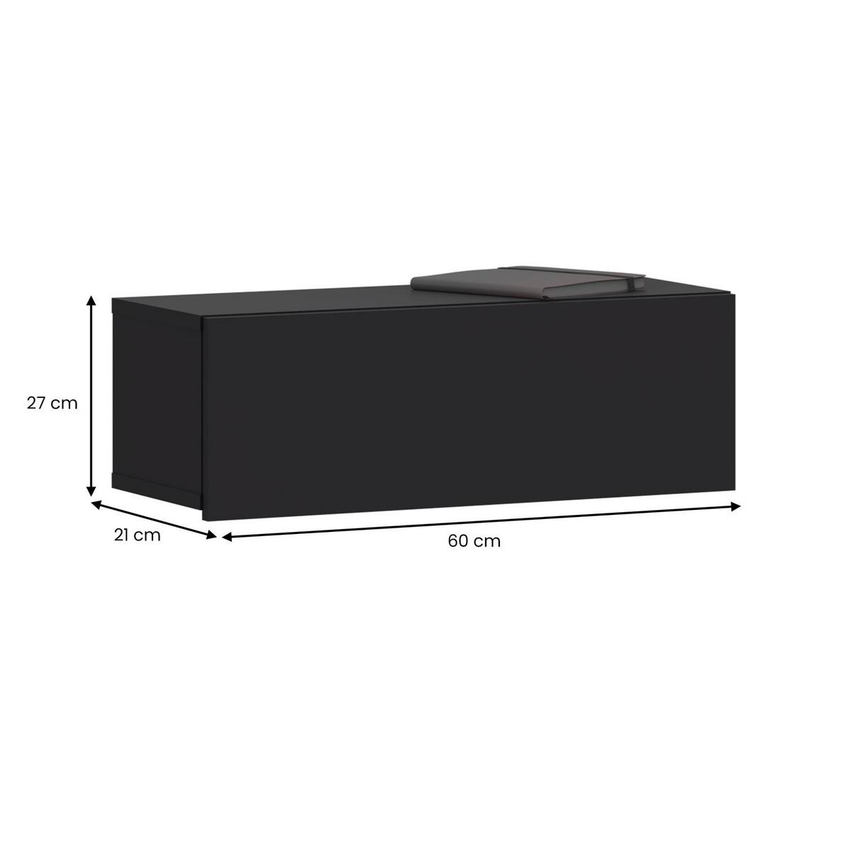 HÄNGENDER NACHTTISCH NANI - Schwarz, Holzwerkstoff (60/21/27cm) - IDIMEX