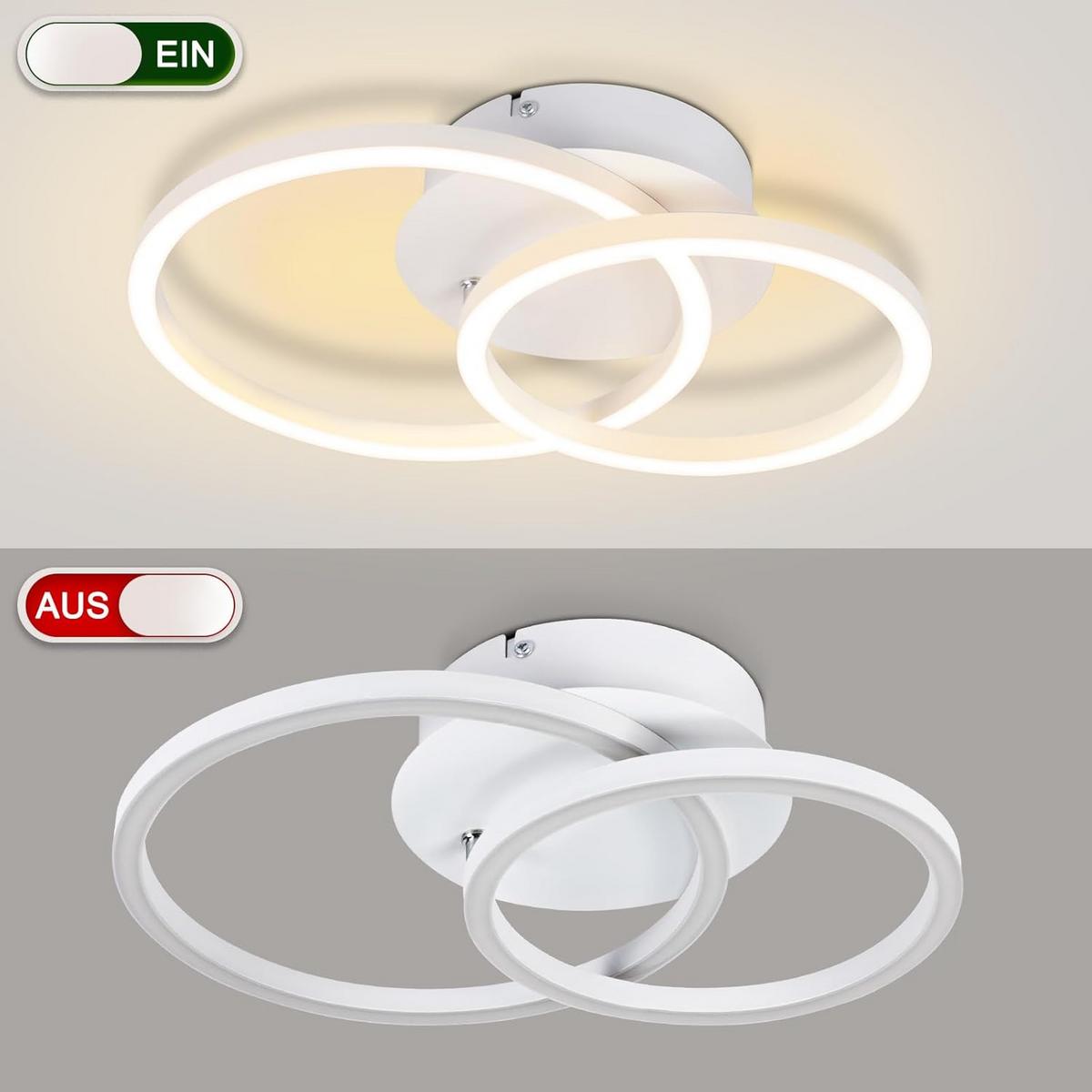 LED-DECKENLEUCHTE Eisenhainbach 25/7.4/34.4 cm - Weiß, Metall (34.4/25/7.4cm) - ZMH