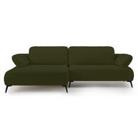 ECKSOFA Avolla Olivgrün links - Schwarz/Olivgrün, Textil/Metall (284/186cm) - Selsey