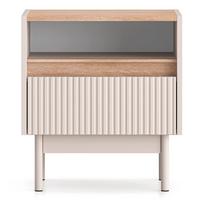 NACHTTISCH Dunea Kaschmirgrau/Eichenholzoptik 50 cm - Taupe, Holzwerkstoff/Metall (50/35/55cm) - Selsey