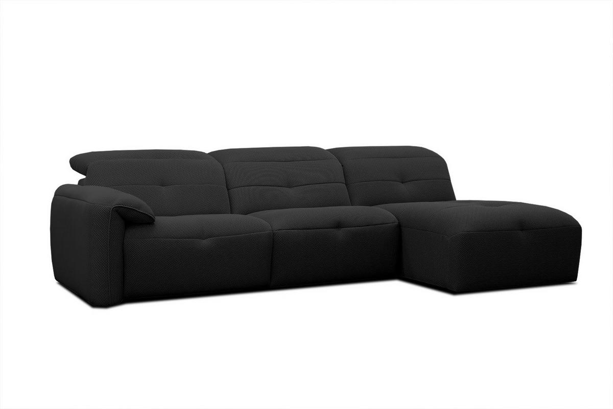 ECKSOFA TRENTO 4-Sitzer, schwarz - Schwarz, Holzwerkstoff/Kunststoff (262/165cm) - Wozimo
