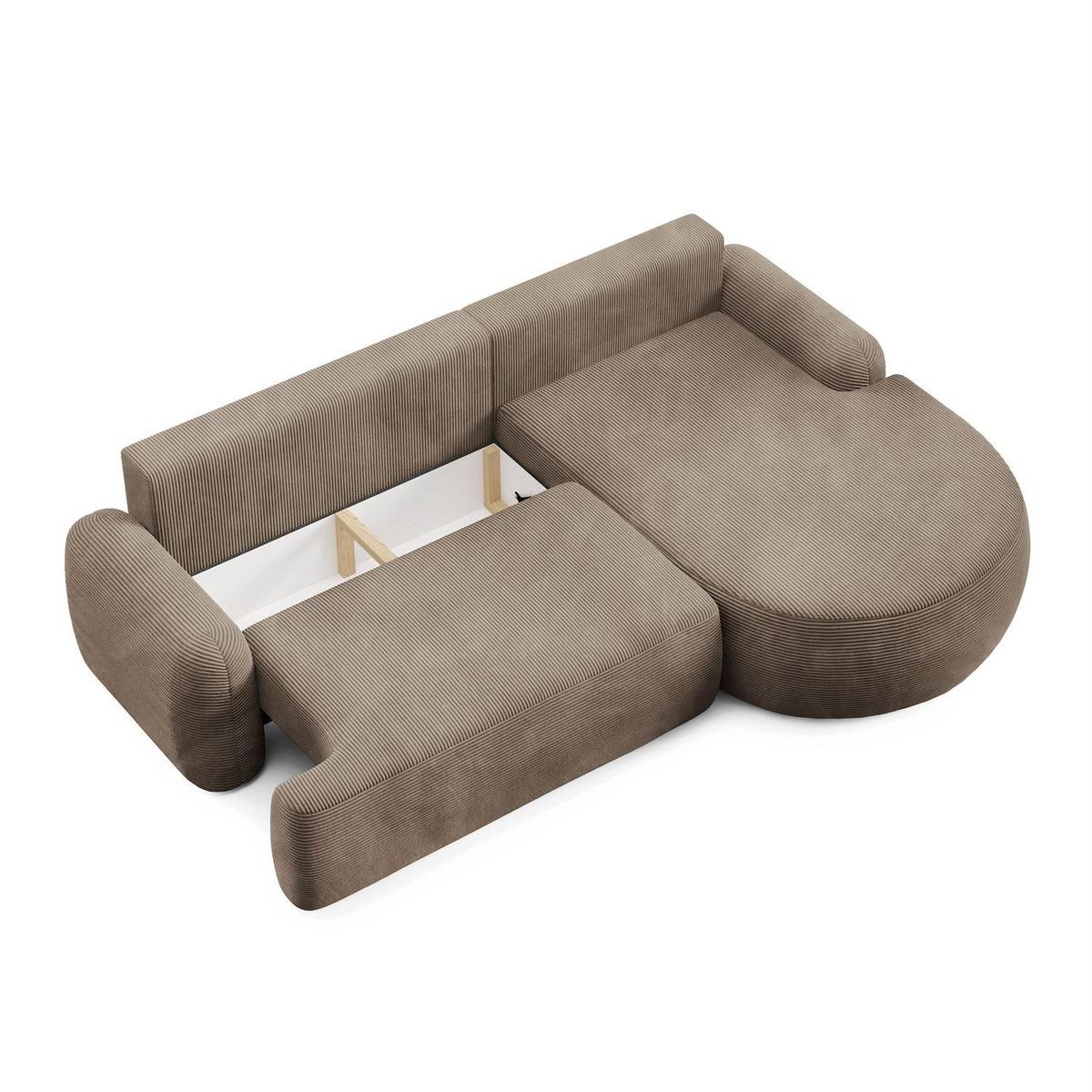 ECKSOFA CLEO II mit Schlaffunktion Version Rechte Poso 02 - Cappuccino, Kunststoff (264/172cm) - Lookway
