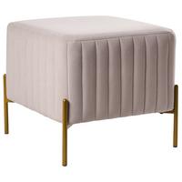 HOCKER Samtstoff Taupe Utah - Taupe, Textil (47/43/47cm) - Beliani