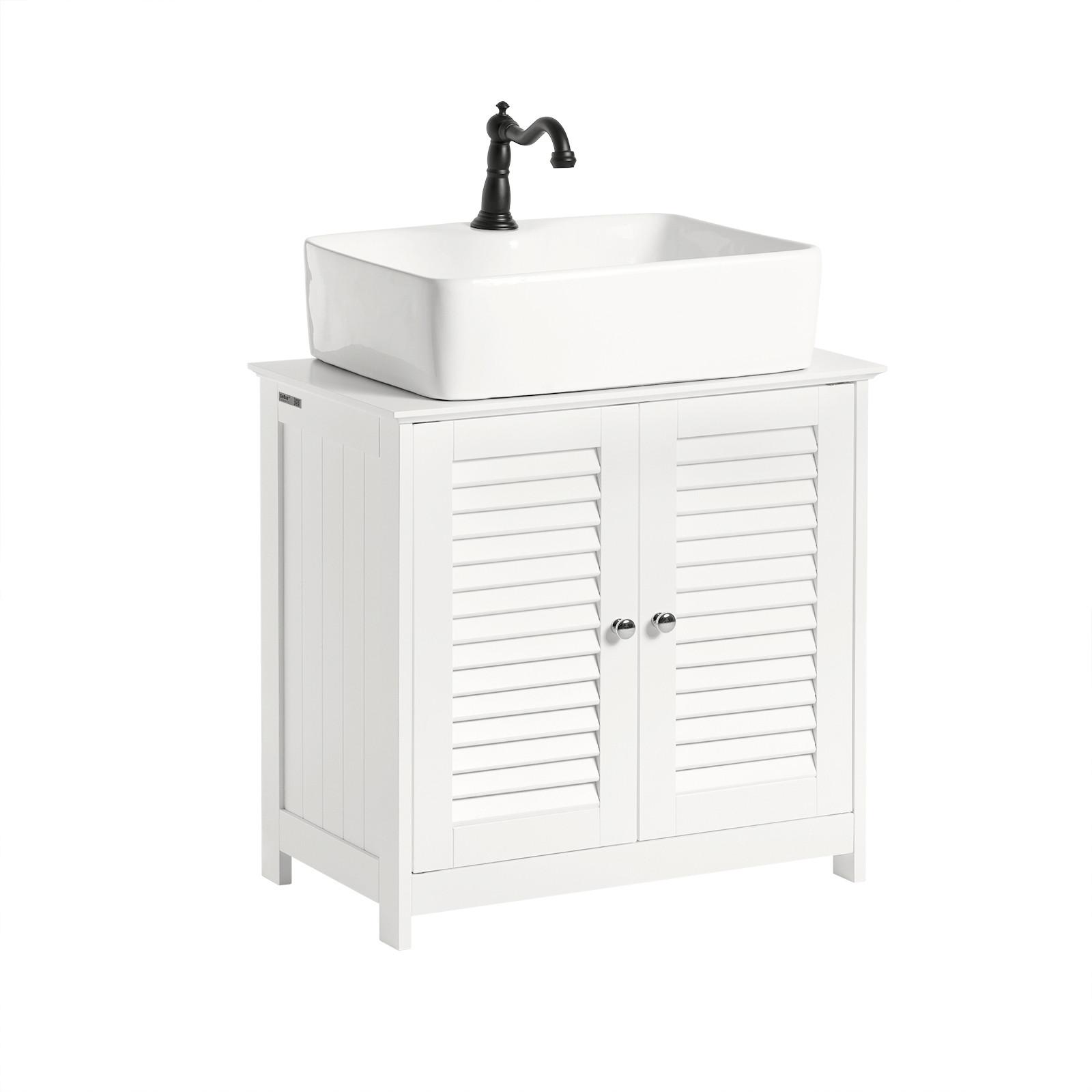 WASCHBECKENUNTERSCHRANK Weiß, 60x58x35cm - Weiß, Holzwerkstoff (60/58/35cm) - SoBuy