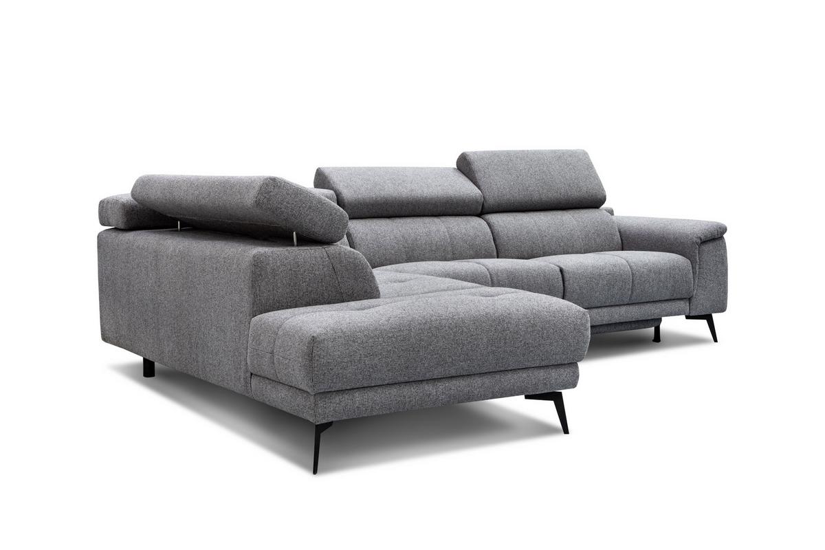 ECKSOFA FIERO 5-Sitzer mit 1 Relaxfunktion, grau - Grau, Holzwerkstoff/Textil (228/290cm) - Wozimo