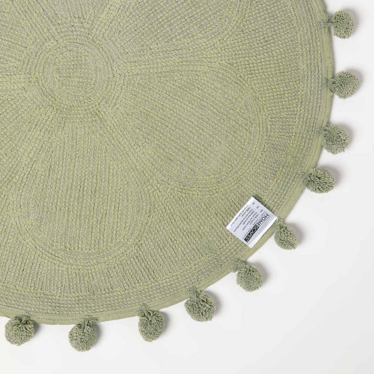 BADEMATTE Blume rund 60 cm, Baumwolle - Salbeigrün, Textil (60/60cm) - Homescapes