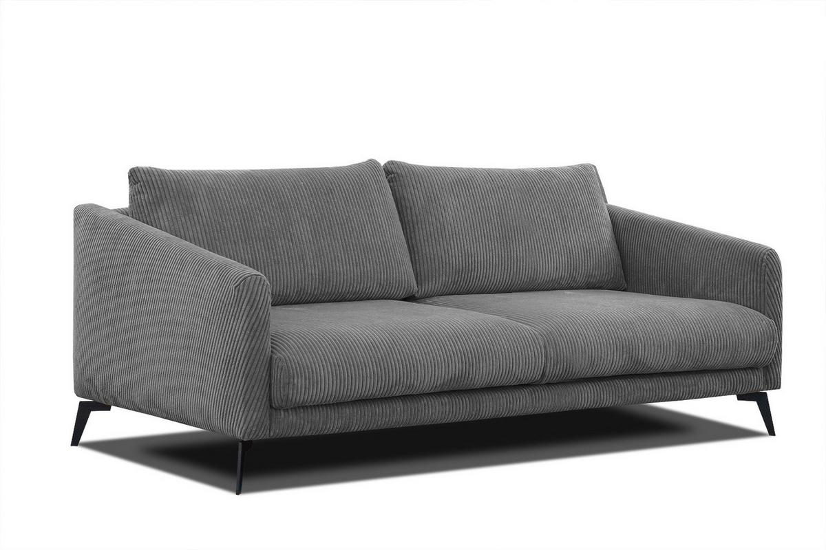 SOFA VILT 3-Sitzer, dunkelgrau - Dunkelgrau/Schwarz, Holzwerkstoff/Textil (202/89/94cm) - Wozimo