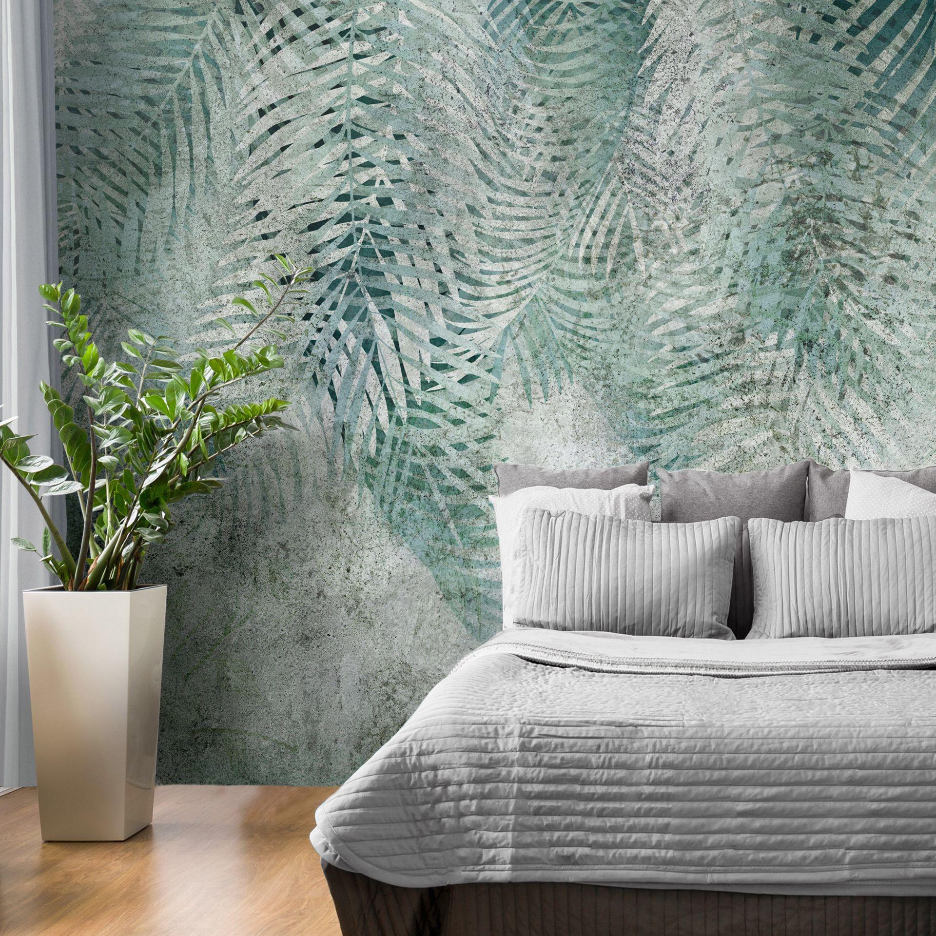 SELBSTKLEBENDE FOTOTAPETE 392/280 cm - Grau/Grün, Kunststoff/Textil (392/1cm) - KUNSTLOFT