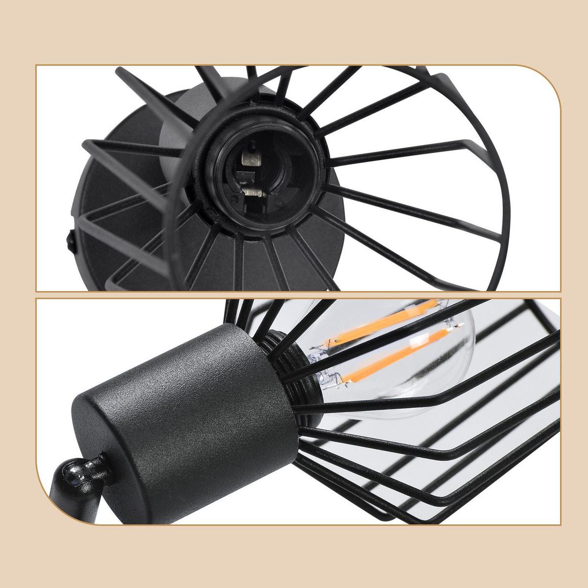DECKENSTRAHLER Franziska 1-flammig 8/10/10 cm - Schwarz, Metall (8/10/10cm) - Nettlife