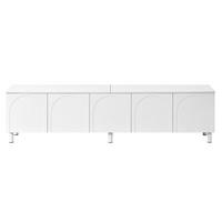 TV-LOWBOARD Weiß 180cm mit 5 Türen Bogen-Design & Metallfüßen - Weiß, Holzwerkstoff (180/45/38cm) - Urban Meuble