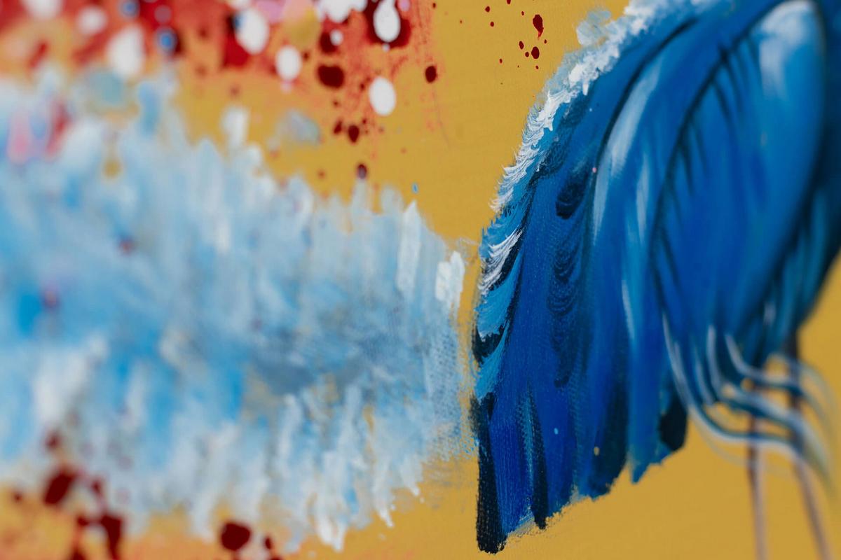 ACRYLBILD HANDGEMALT 90/60 cm - Blau/Pink, Holz/Textil (90/60cm) - KUNSTLOFT