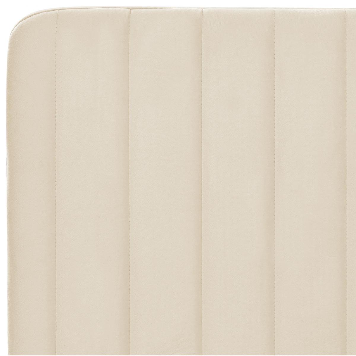 BETT mit Lattenrost 140/200 cm Samtstoff Hellbeige Lunan - Beige, Textil (140/200cm) - Beliani