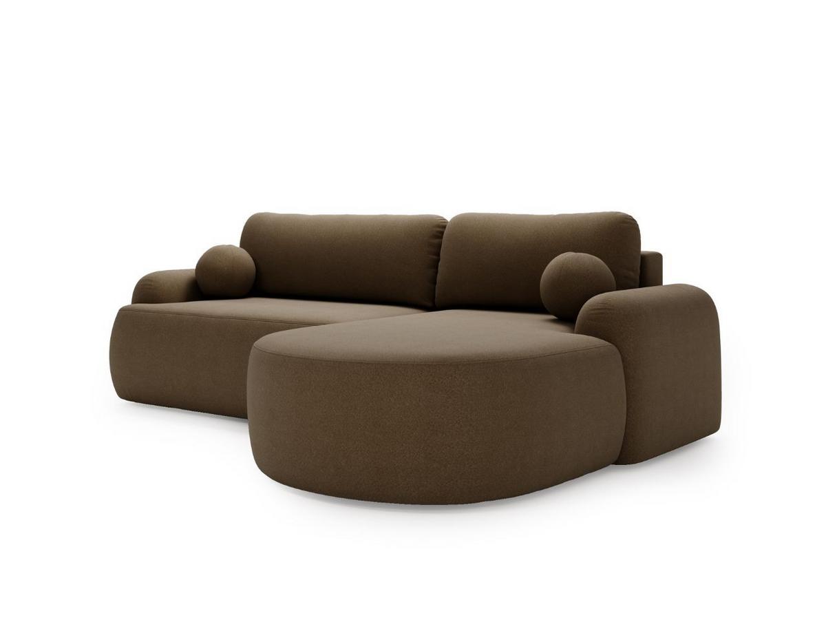ECKSOFA Aurio Dunkelbraun Rechts - Dunkelbraun, Holz/Textil (261/177cm) - Graingold