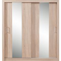SCHWEBETÜRENSCHRANK MIRA 200/215/60cm 2-türig mit Spiegel Sonoma Eiche - Eichefarben/Sonoma Eiche, Holzwerkstoff (200/215/60cm) - MASSENO