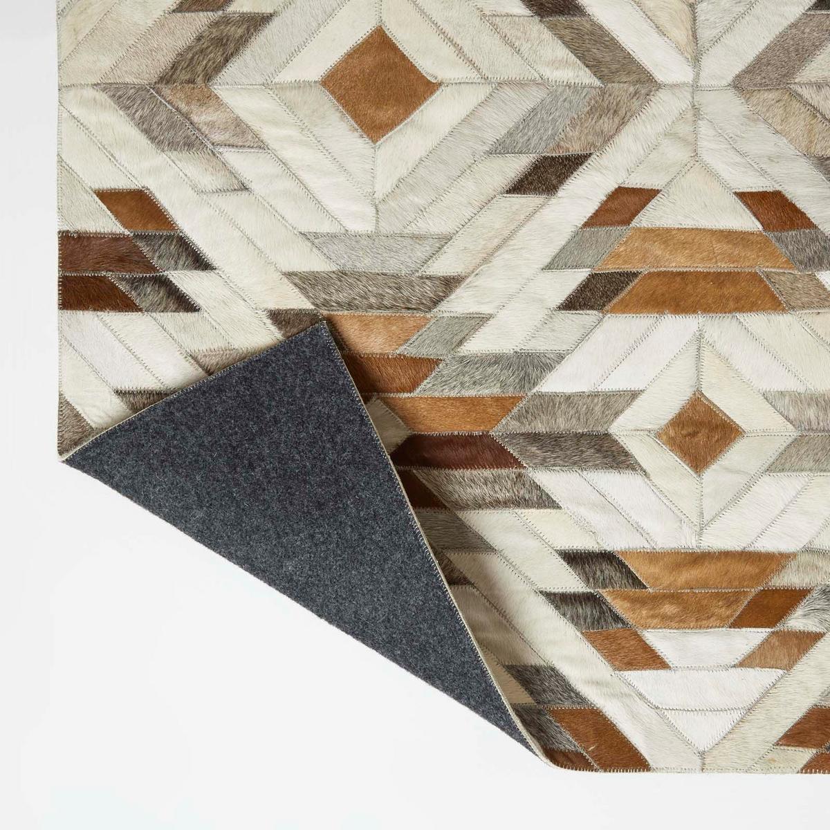 PATCHWORK-TEPPICH Leder, Ethno-Muster 90/150 cm - Multicolor, Leder (90/150cm) - Homescapes