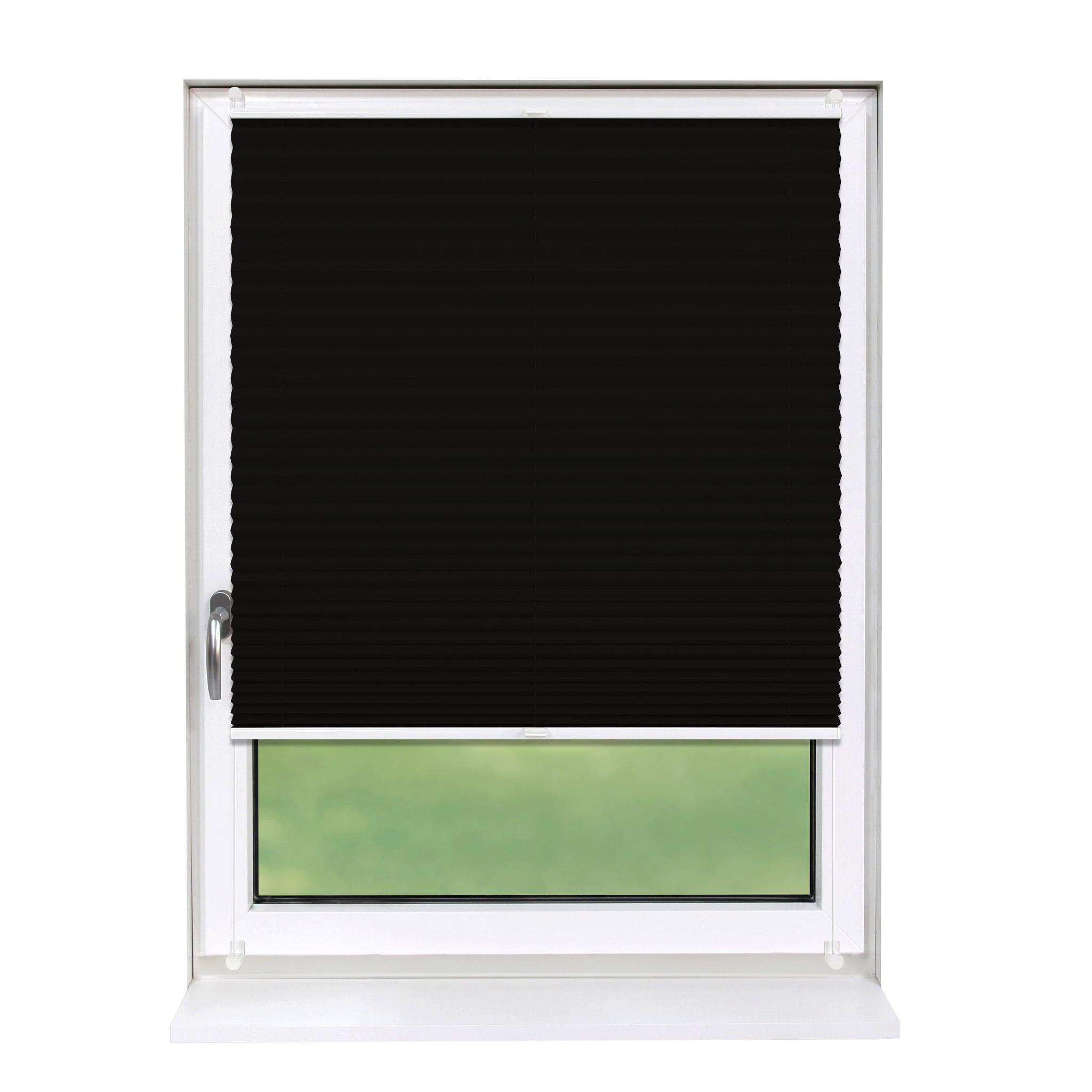 PLISSEE Basic 120 x 150cm Klemmfix ohne Bohren - Schwarz, Textil (120/150cm) - Deco-Raum