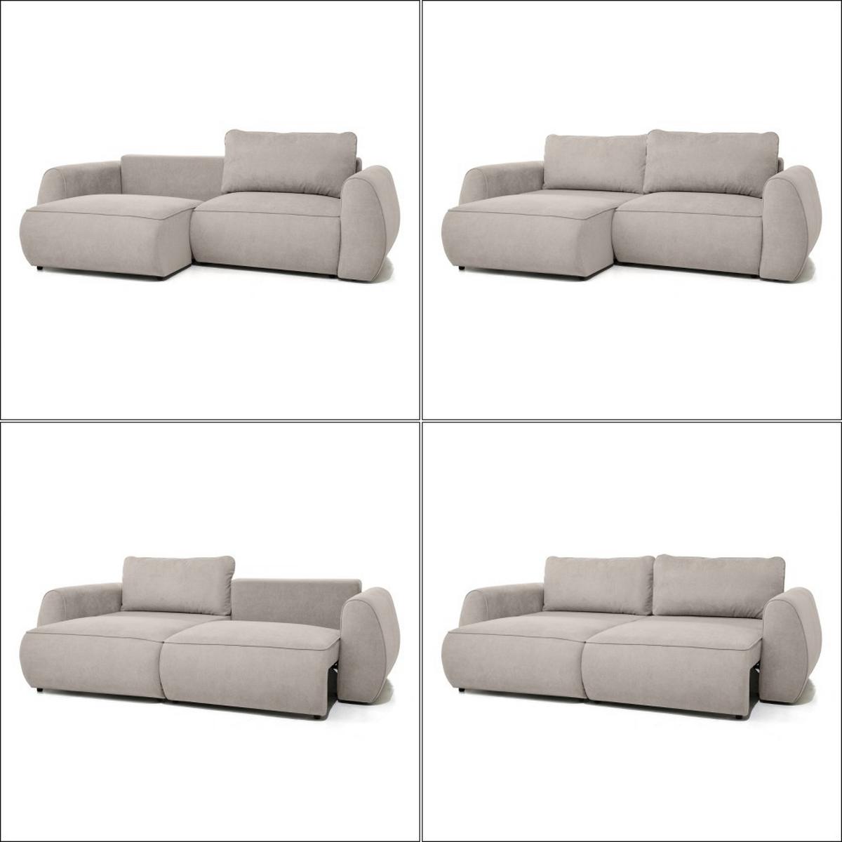 3-SITZER Schlafsofa Bravo mit Eckfunktion, mit zwei Bettkasten, Beige - Beige/Schwarz, Textil (257/96/110cm) - Beautysofa
