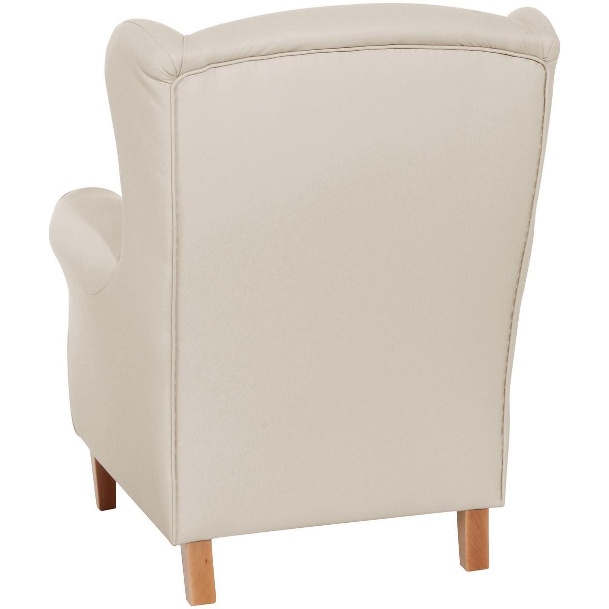 OHRENSESSEL Karlen Bezug Kunstleder Buche natur / beige - Beige/Buchefarben, Kunststoff (86/103/77cm) - 58aufmkessel