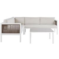 LOUNGE SET 4-Sitzer weiß rechtsseitig Borello - Weiß, Metall - Beliani