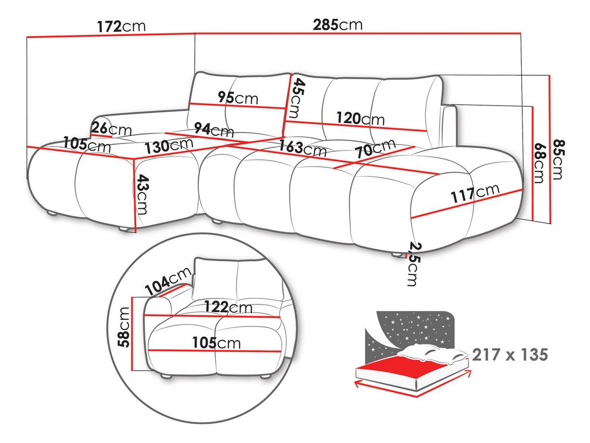 ECKSOFA Mitto O, Seite: Rechts - Beige/Schwarz, Holz/Kunststoff (285/172cm) - MIRJAN24