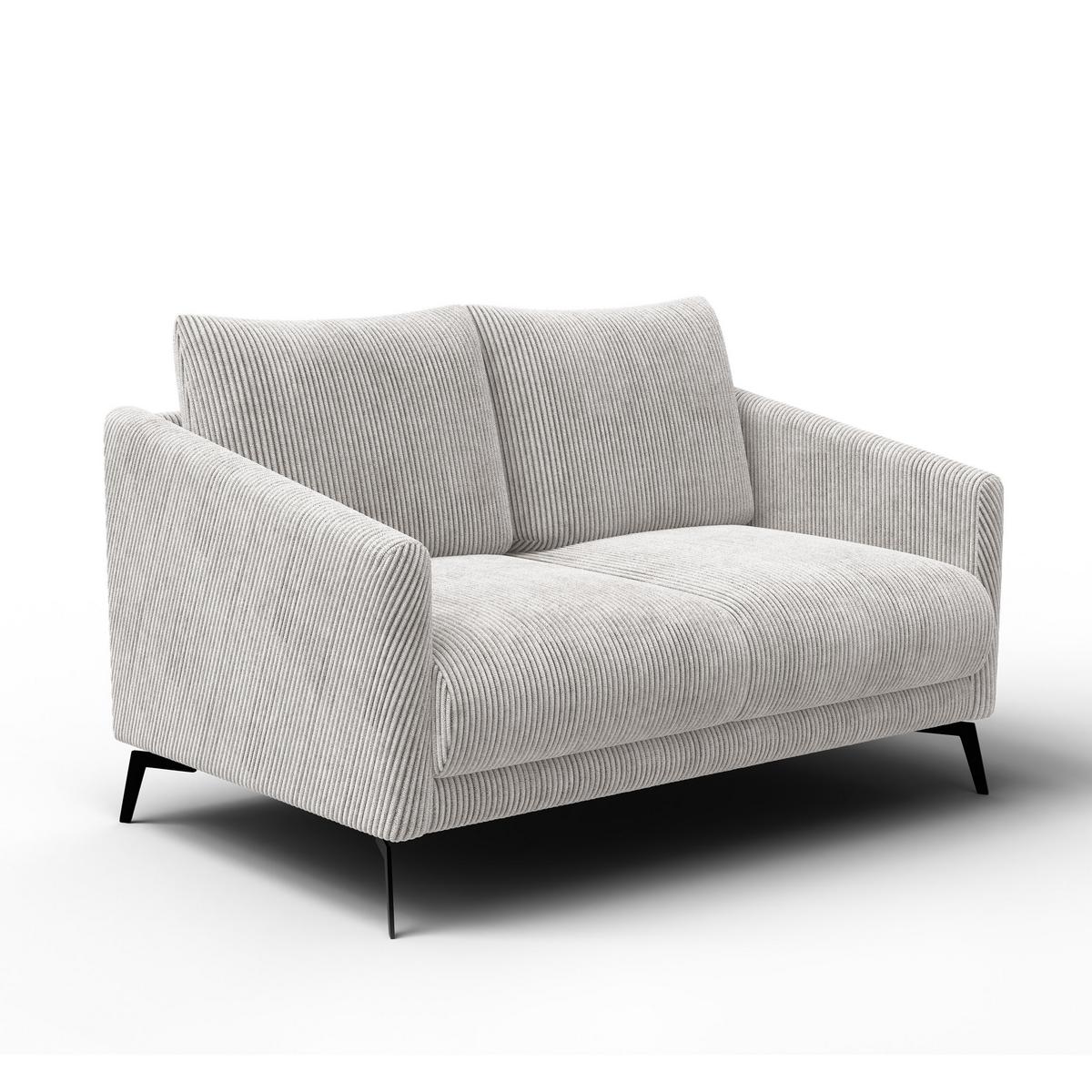 SOFA VILT 2-Sitzer, perlweiß - Schwarz/Weiß, Holzwerkstoff/Textil (142/89/94cm) - Wozimo