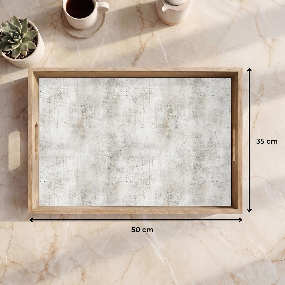 TABLETT Grau - Beton - Verwittert 50x35 cm - Hellgrau, Holz (50/5/5cm) - OnlyWow