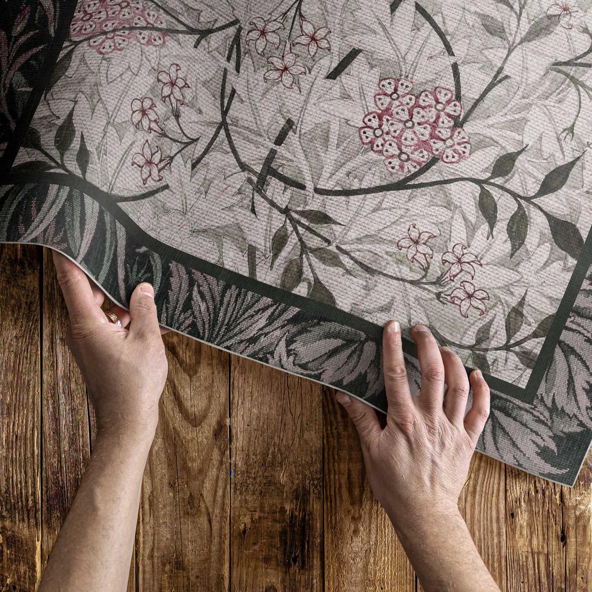 TEPPICH 100x150 cm Jasmin Skizze William Morris - Pink, Kunststoff (100/150cm) - Wallfluent