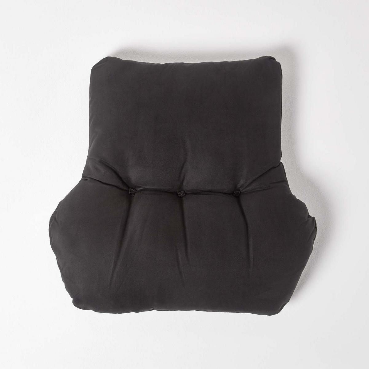 RÜCKENKISSEN schwarz 68/58 cm – Stützkissen für Sessel, Velours - Schwarz, Textil (68/15cm) - Homescapes