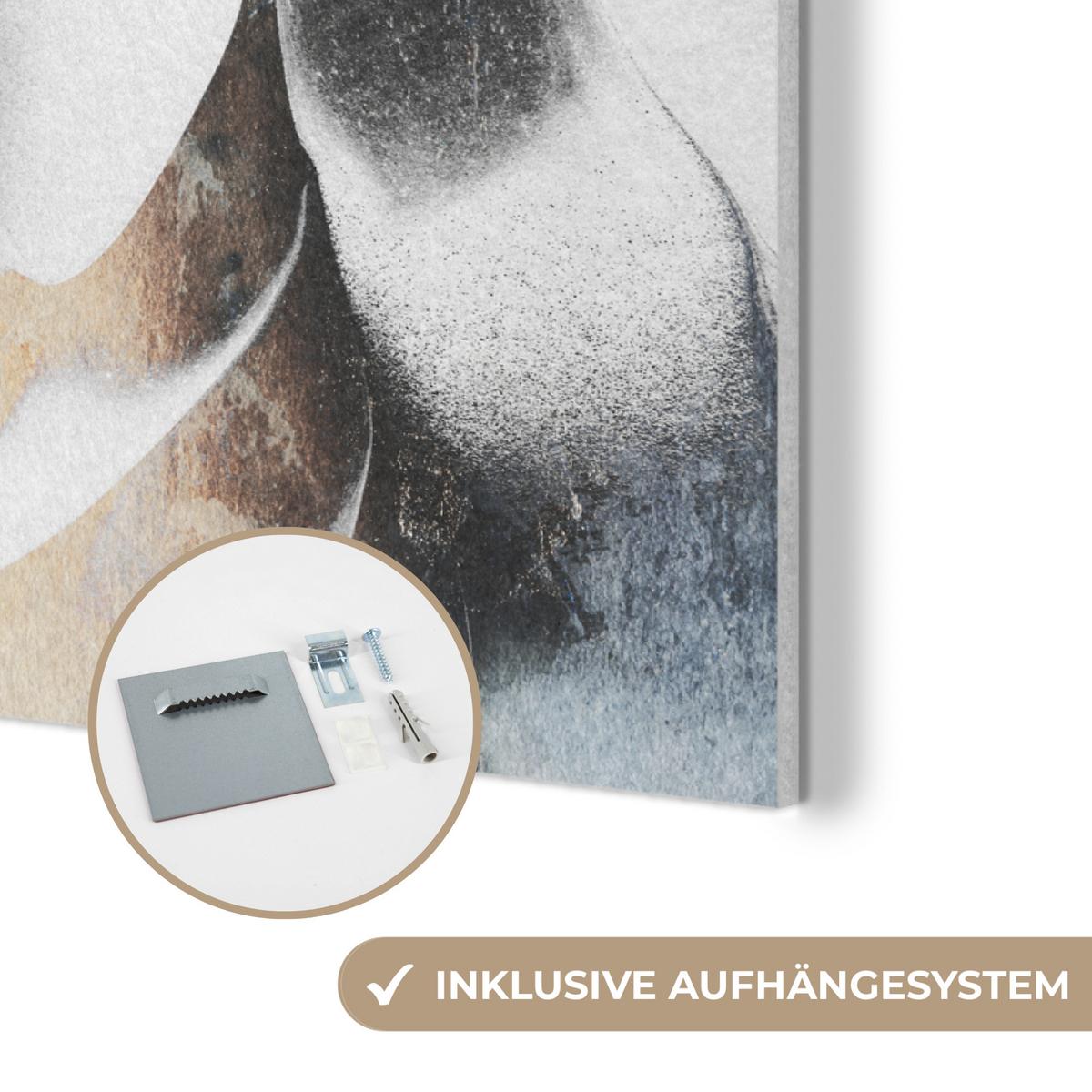 AKUSTIKBILD Luxus - Abstrakt - Gold - Weiß Wanddeko 70x50 cm - Goldfarben, Kunststoff (70/50/0.9cm) - MuchoWow