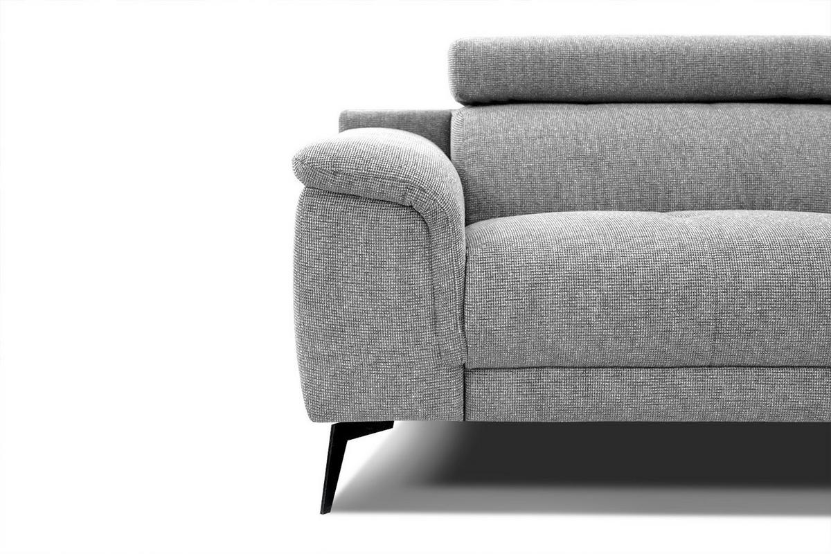 SOFA FIERO 2-Sitzer, silberfarben - Silberfarben/Schwarz, Holzwerkstoff/Textil (170/82/103cm) - Wozimo