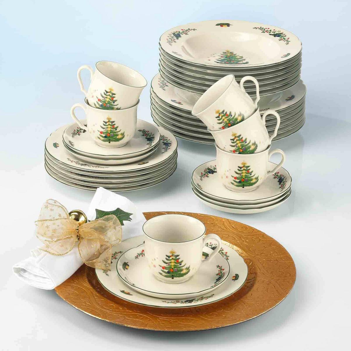 BROTTELLER Marieluise Weihnachten weiß-grün ø 17,1 cm 6er Set - Weiß/Grün, Keramik (17.1cm) - Seltmann Weiden