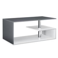 COUCHTISCH Haarlem 50/90/41 - Dunkelgrau/Weiß, Holzwerkstoff (90/50/41cm) - [en.casa]