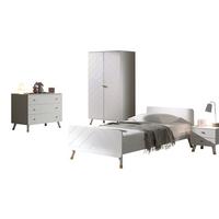 KINDERZIMMER komplett Set 3-tlg. Kamillah 4 Schrank Bett Nachtkomode - Weiß, Holzwerkstoff (260/1/160cm) - 58aufmkessel