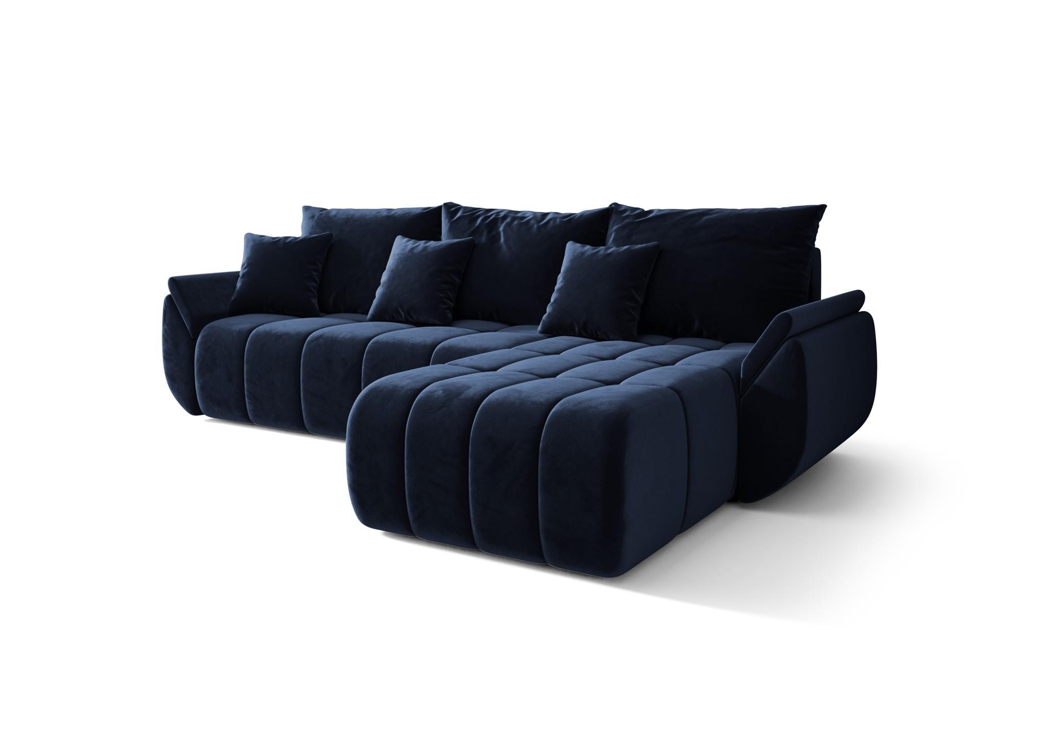 ECKSOFA Louise - Dunkelblau, Holzwerkstoff/Textil (280/185cm) - Fun Möbel