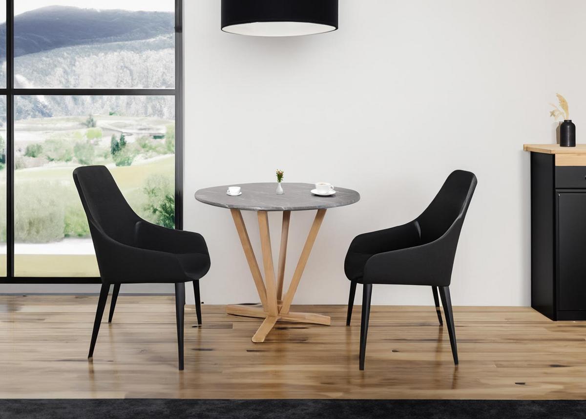 BISTROTISCH -B rund Grau - Grau, Holz (92/92/76cm) - MCW