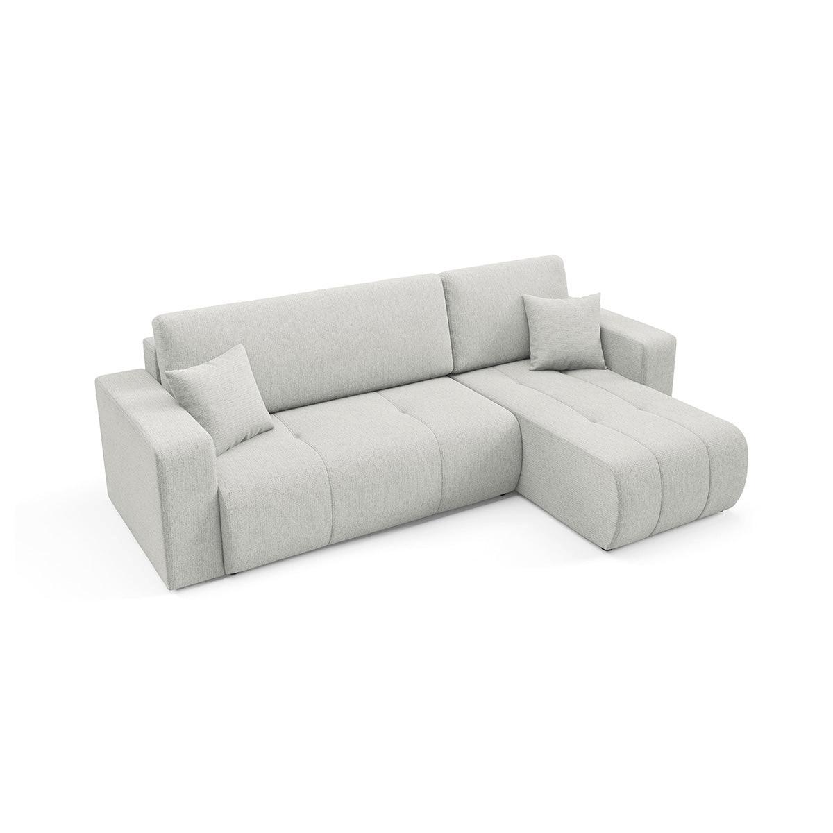 ECKSOFA Vasco 3 Sitzplätze Hellgrau - Grau, Holz (247/145cm) - Petits-meubles