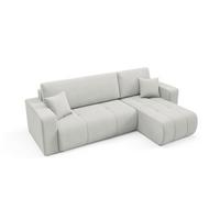 ECKSOFA Vasco 3 Sitzplätze Hellgrau - Grau, Holz (247/145cm) - Petits-meubles