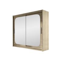 KLEIDERSCHRANK London VIII - Silberfarben/Sonoma Eiche, Holzwerkstoff/Kunststoff (180/215/58cm) - MIRJAN24