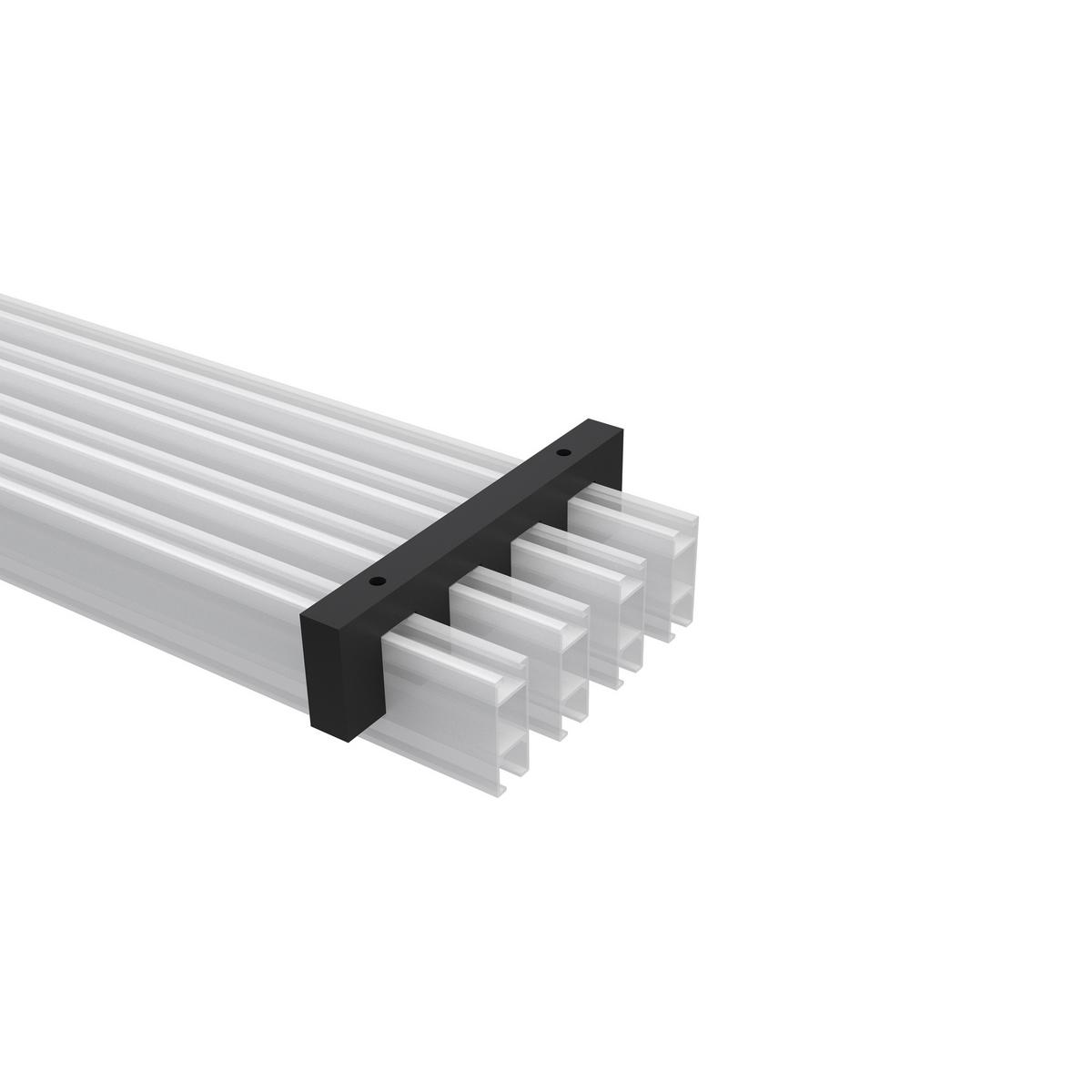DECKENTRÄGER FÜR GARDINENSTANGEN INNENLAUF 14x35 mm, Smartline 4-läufig, Schwarz - Schwarz, Metall (12.5/3.4/1.2cm) - INTERDECO