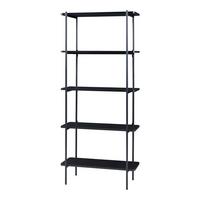 STANDREGAL Samnanger - Schwarz, Holzwerkstoff/Metall (80/180/34cm) - [en.casa]