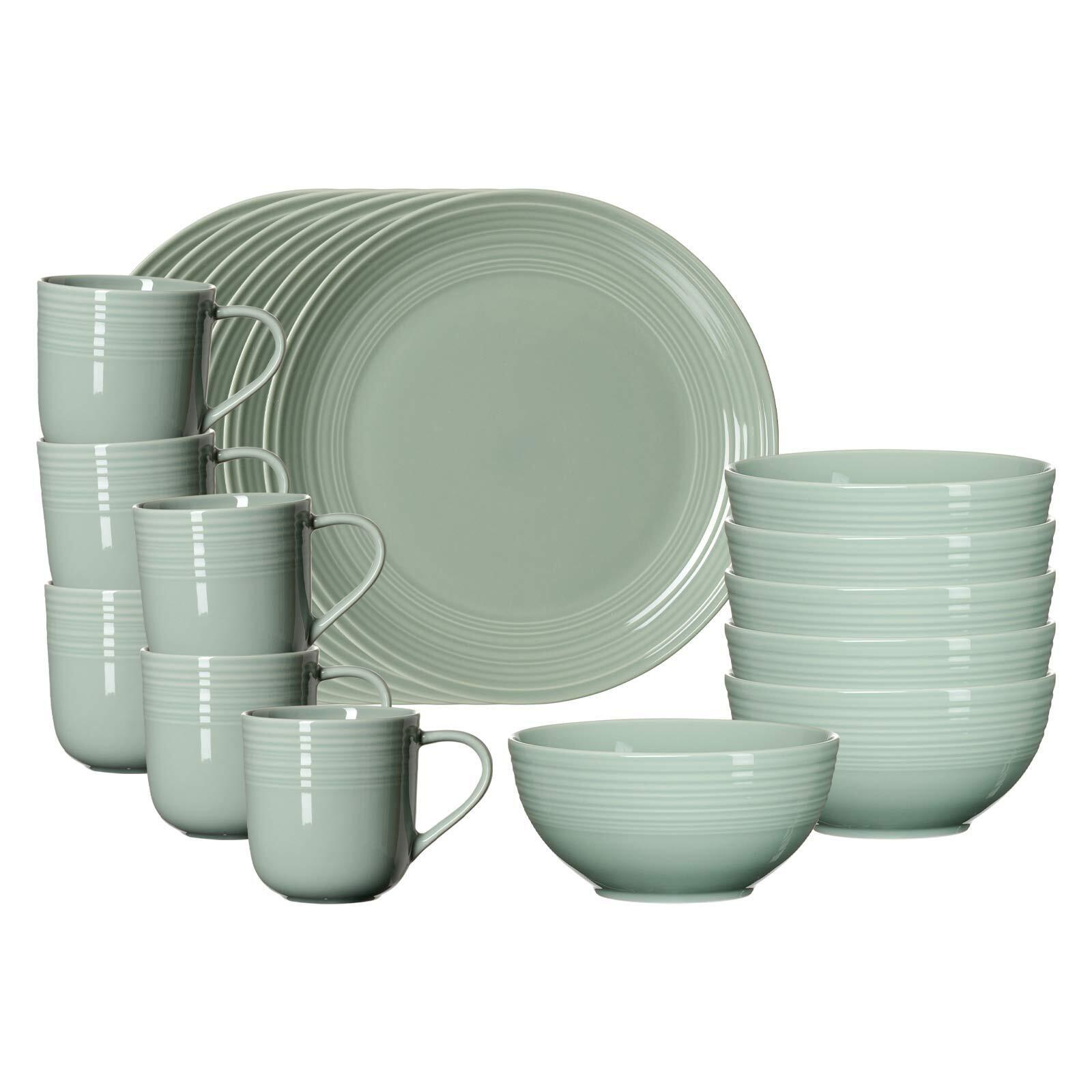FRÜHSTÜCKS-SET Levi Grün 18-tlg. - Grün, Keramik (2/2/2cm) - Ritzenhoff Breker