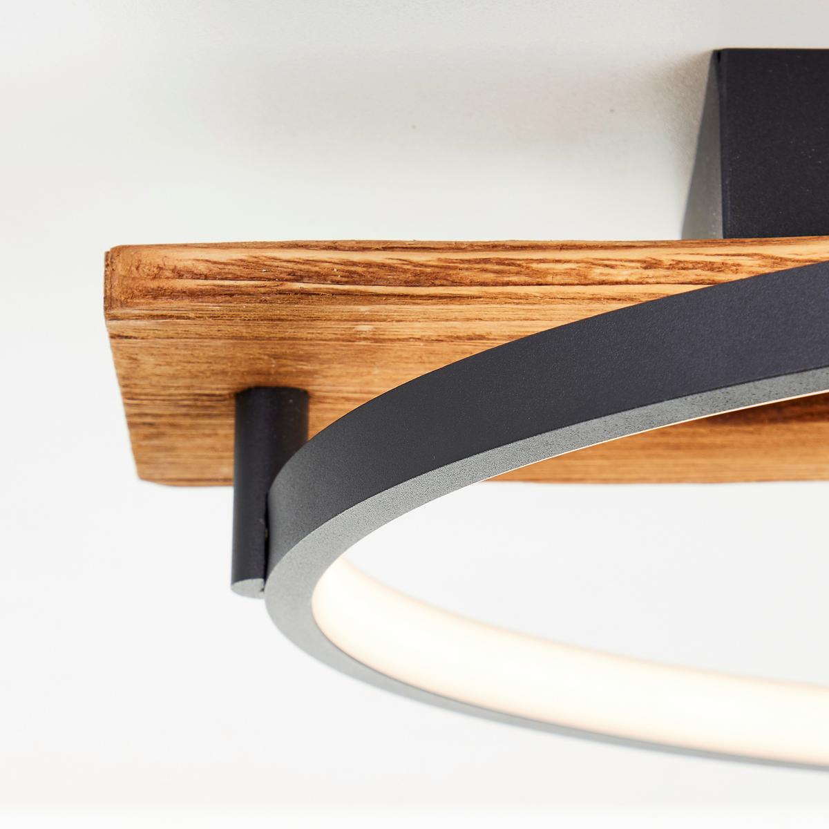 LED DECKENLEUCHTE Pirus Schwarz/Holz 30,5/70/8,5 cm - Multicolor, Holz (30.5/70/8.5cm) - Brilliant