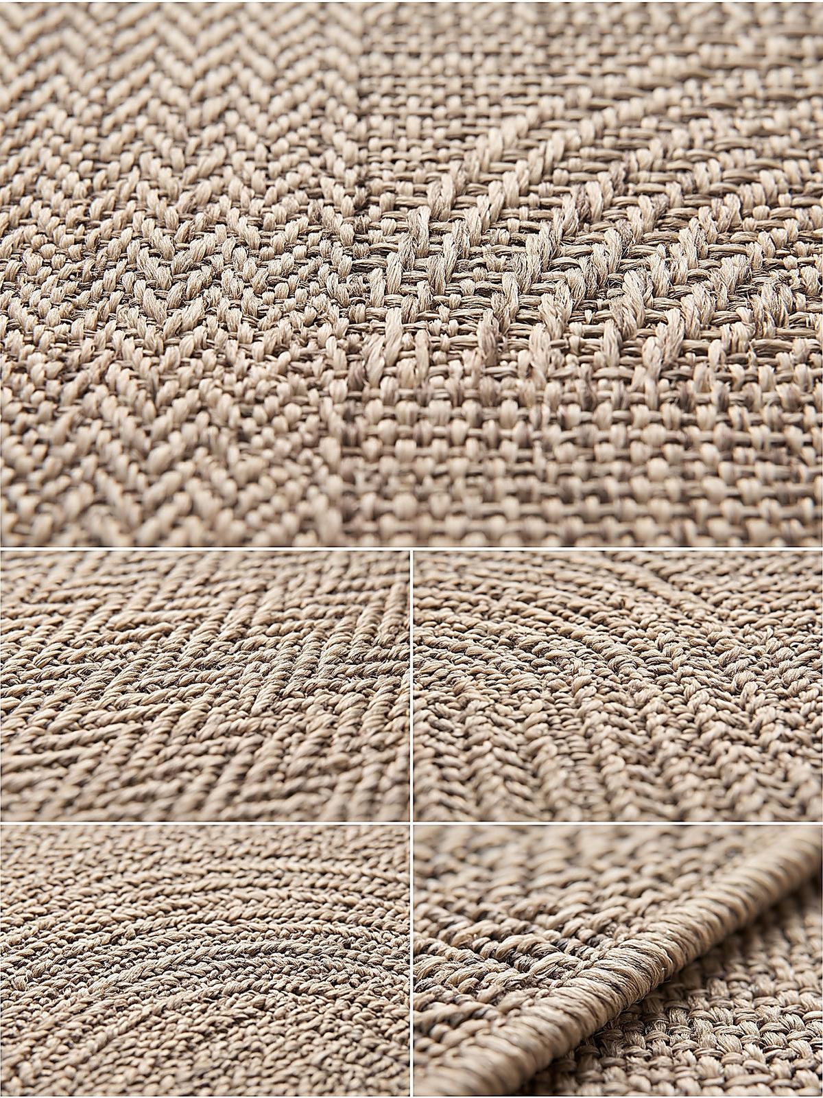 FLACHWEBTEPPICH Geometrisch CORDEV Polypropylen Natur 160 x 230 cm - Beige, Textil (160/230cm) - KADIMA DESIGN