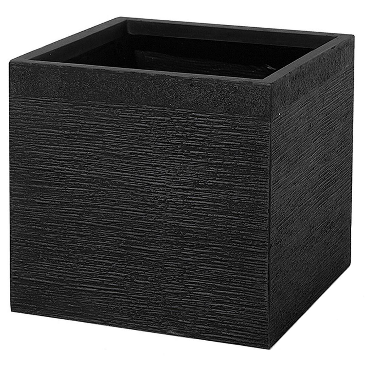 BLUMENTOPF Schwarz Paros - Schwarz, Naturmaterialien (38cm) - Beliani