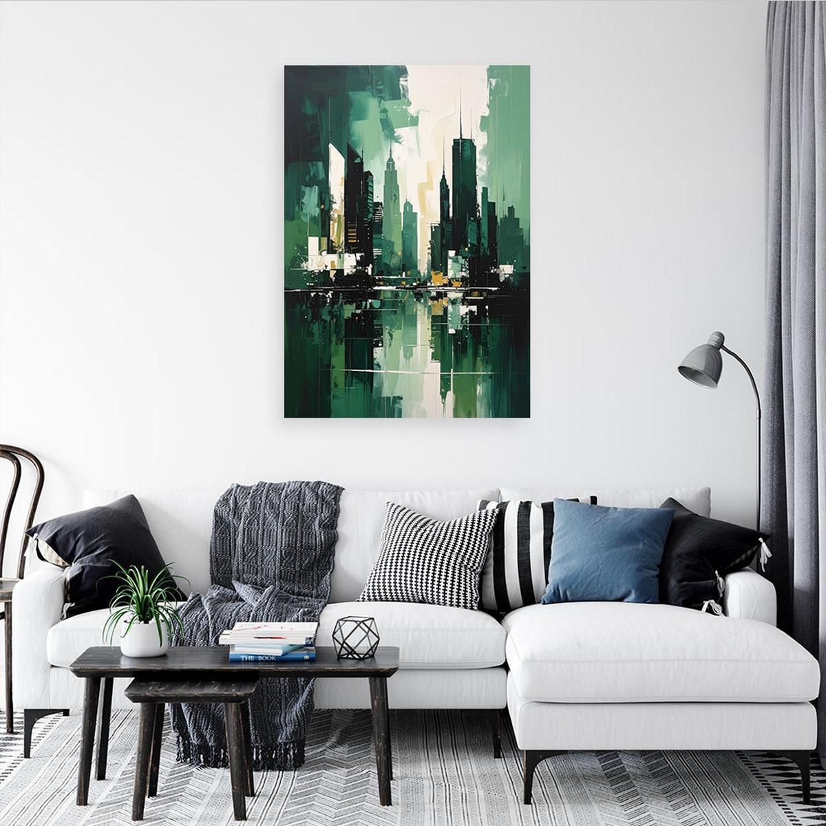 LEINWANDBILD Städte & Architektur 70x100cm - Grün, Textil (70/100cm) - Feeby